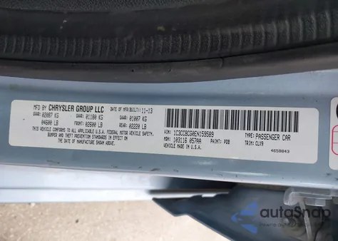 2014 Chrysler 200 Limited z USA, uszkodzony, nr VIN 1C3CCBCG0EN159589